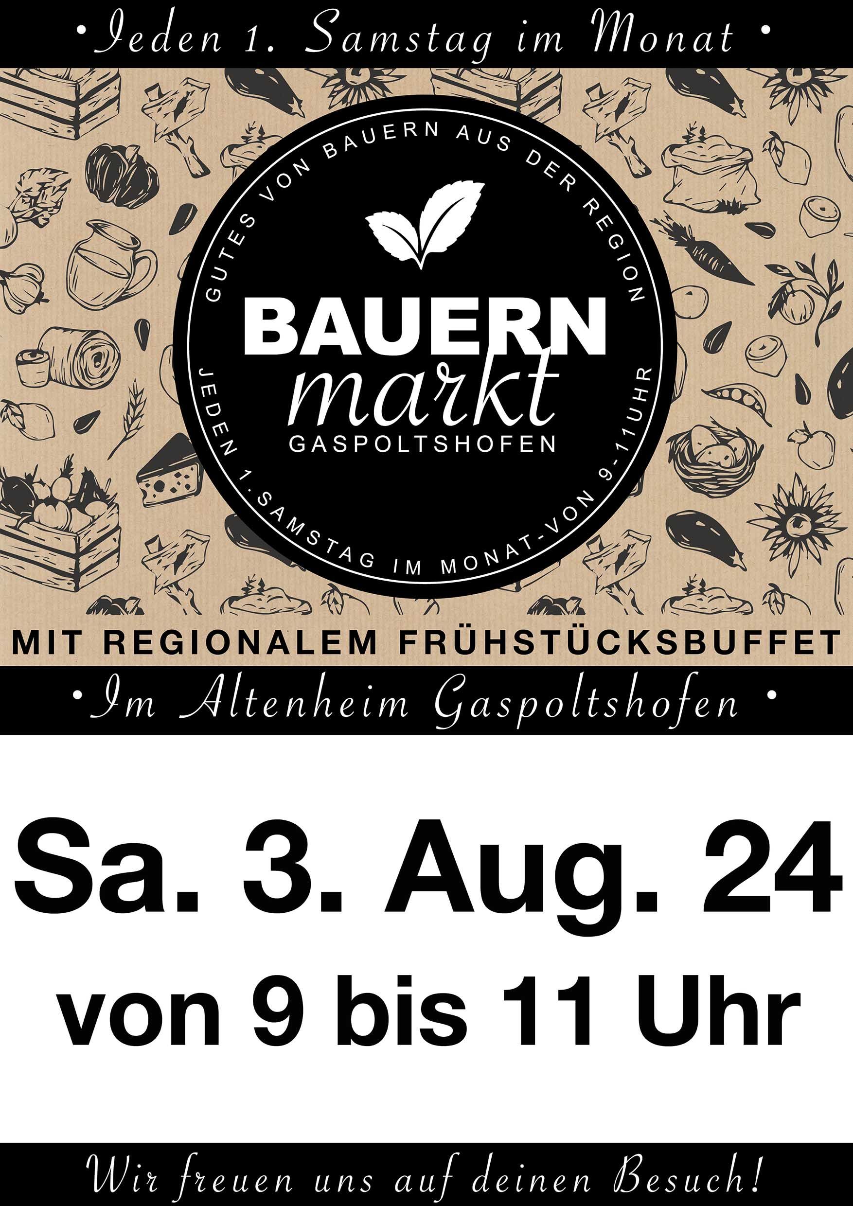 Besuche uns am Bauernmarkt, am Sa. 03. August 2024 in Gaspoltshofen